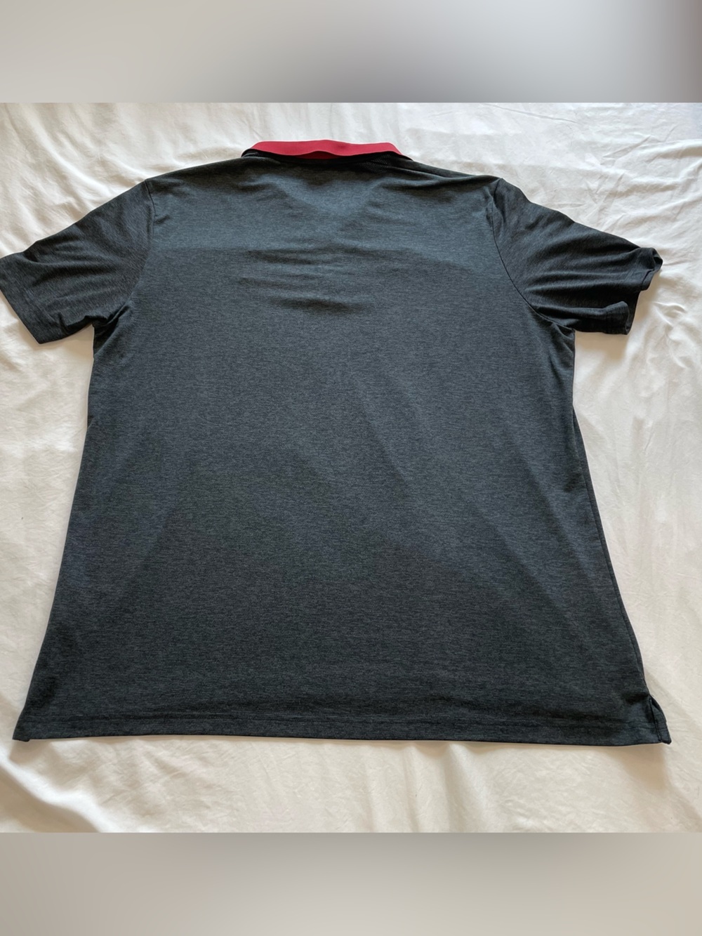 Jordan Men’s Charcoal Polo with Red Collar and Logo University of Oklahoma  OU - Picture 5 of 5